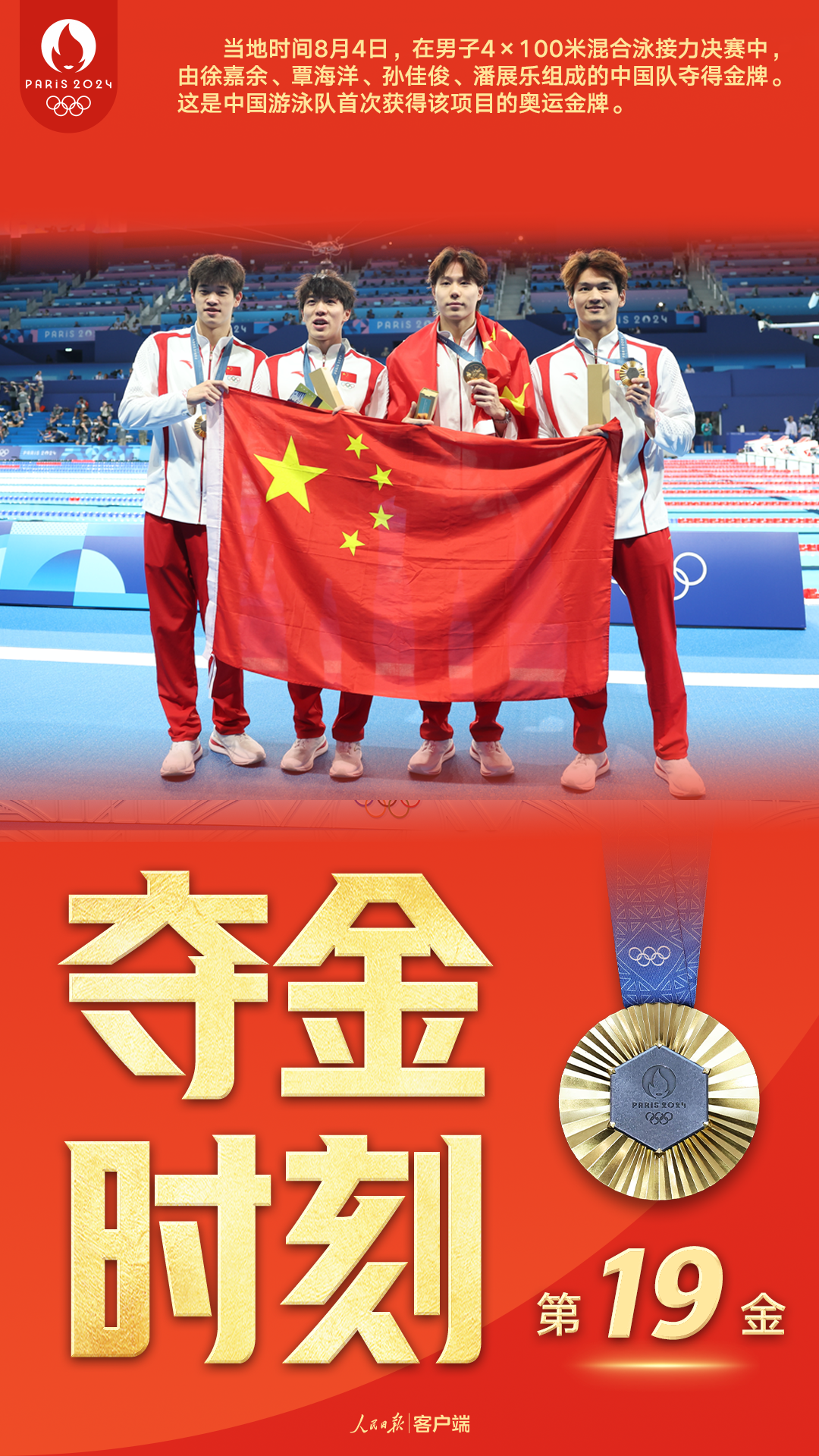 【2024巴黎奥运】再夺1金！我校学子孙佳俊与队友创造历史